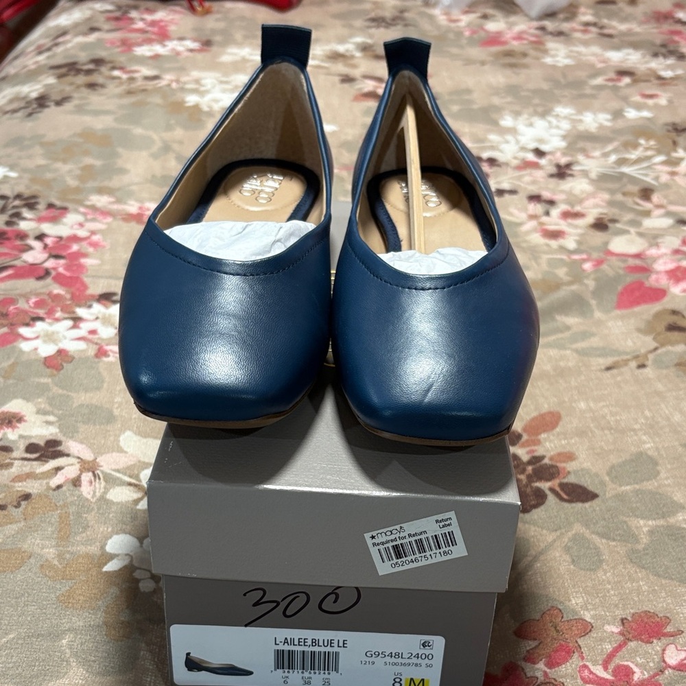 Franco Sarto Navy Leather Loafers